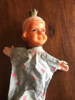 Retro, antique, toy princess doll figure. Rubber hand puppet. The head is in perfect condition. Only the dress is old
