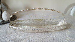 Beautiful silver-plated, Queen Anne sandwich tray, with attractive handle