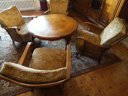Chippendél barok ratán 4 fotel és egy kanapé