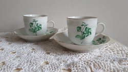 Herend antique green flower coffee cup and saucer!