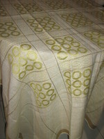 Beautiful elegant pale yellow woven tablecloth