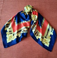 Silk scarf with blue edge (large)