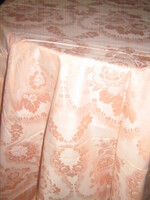 Beautiful peach pink rose pattern huge damask tablecloth new