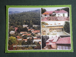 Képeslap,Postcard, Mátraszentistván, mozaik részletek, Vidrócki vendéglő,üdülő,látkép, 1980-