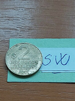 Uruguay 2 pesos 2007 aluminum-bronze sw