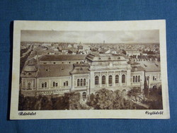 Képeslap, Cegléd, városháza látkép részlet, 1953
