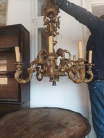 Antique baroque chandelier wall arm wood gilded