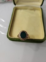 Gold men's unisex stone seal ring