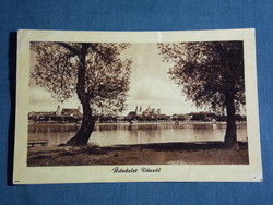 Postcard, vác, Danube bank, view detail, 1954