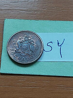 Barbados 1 cent 1991 harpoon, coat of arms, ii. Queen Elizabeth, bronze sy
