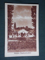 Postcard, Hajdúszoboszló spa, view of beach entrance, 1951