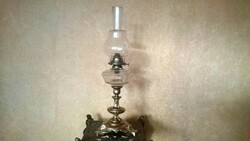 Larger table kerosene lamp with cast iron base