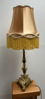 Antique copper table lamp restored with new lampshade