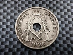 Belgium 25 centime, 1928 Flemish text 'koninkrijk belgië'