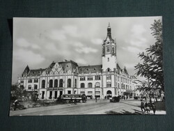 Képeslap,Postcard, Kiskunfélegyháza, Tanácsháza látkép,autóbusz, 1960-70