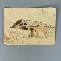 Alpine house - 1839 - pencil, watercolor -
