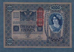 1000 Korona 1902 Mind két oldala Német Deutschösterreich bélyegzés EF - aUNC