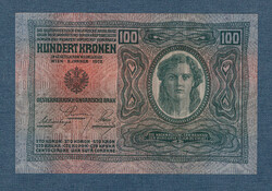 100 Korona 1912 deutschösterreich stamp both sides in German unc- aunc