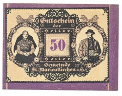 Austrian emergency money 50 heller 1920