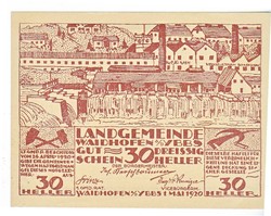 Austrian emergency money 30 heller 1920