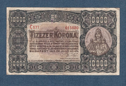 10000 Korona 1923 Hungarian banknote printing house Budapest