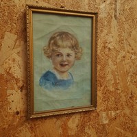 Bieder - oil on canvas child portrait - painting