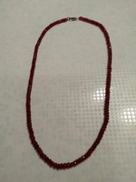 Szép mutatós fazettált rubin köves nyaklánc