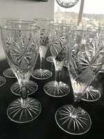 8 high-gloss polished crystal stemmed short drink glasses (20/f)