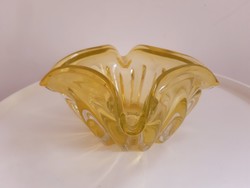 Bohemia yellow glass centerpiece, offering
