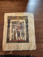 Egyptian hand painted papyrus image