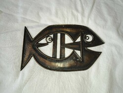 Retro minute jànos fish bronze wall picture