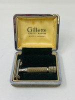 Vintage Gillette Aristocrat #66 biztonsági borotva saját dobozával, pót pengével  RZ
