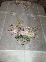 Beautiful handmade ribbon embroidered special tablecloth