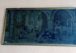 Antique Spanish tapestry 220 cm*112 cm + 6 cm frame
