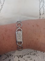 Old handmade silver bracelet with swarovski stones for sale!