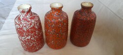 Tófej ceramic industrial artist glazed vase retro 21x11cm 3 pcs in one