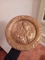 Antique religious plaster relief