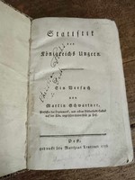 'Martin Schwartner: Statistik des Königreichs Ungern ' 1798 antik könyv Magyarországról LEÁRAZVA!!!