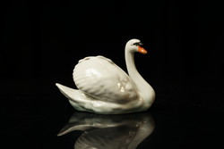 Old drasche hand-painted porcelain swan / figurine