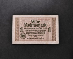 Rare! Germany 1 reichsmark / brand 1940, vf