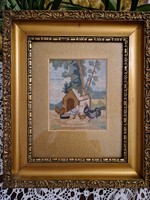 Goblet in a gilded wooden frame