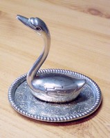 Art deco ring holder. With a silver-plated swan statue