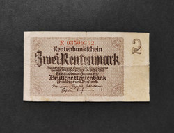 Germany 2 rentenmark / mark 1937, f+