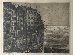 Beach of Venice, etching 70x50