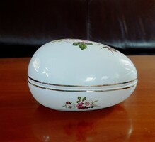 Beautiful egg-shaped bonbonier with a rose pattern from Raven House