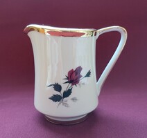 Bavaria German porcelain pouring milk cream with a rose flower pattern with a gold edge
