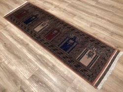 PAKISZTÁNI kézi csomózású gyapjú PERZSA futó szőnyeg, 65 x 212 cm