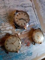 3 Old mechanical working watches in one