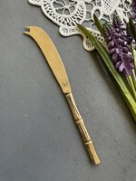 Old copper alloy cheese knife with bamboo pattern. Nice condition, showy piece