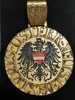 2nd Republic of Austria gold-plated sports grand prize medal in gift box 1981